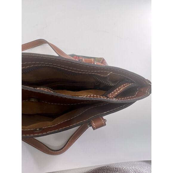 Patricia Nash Purse Floral Leather Brown Bag Poppy Spring Handbag Shoulder Tote - Picture 15 of 16